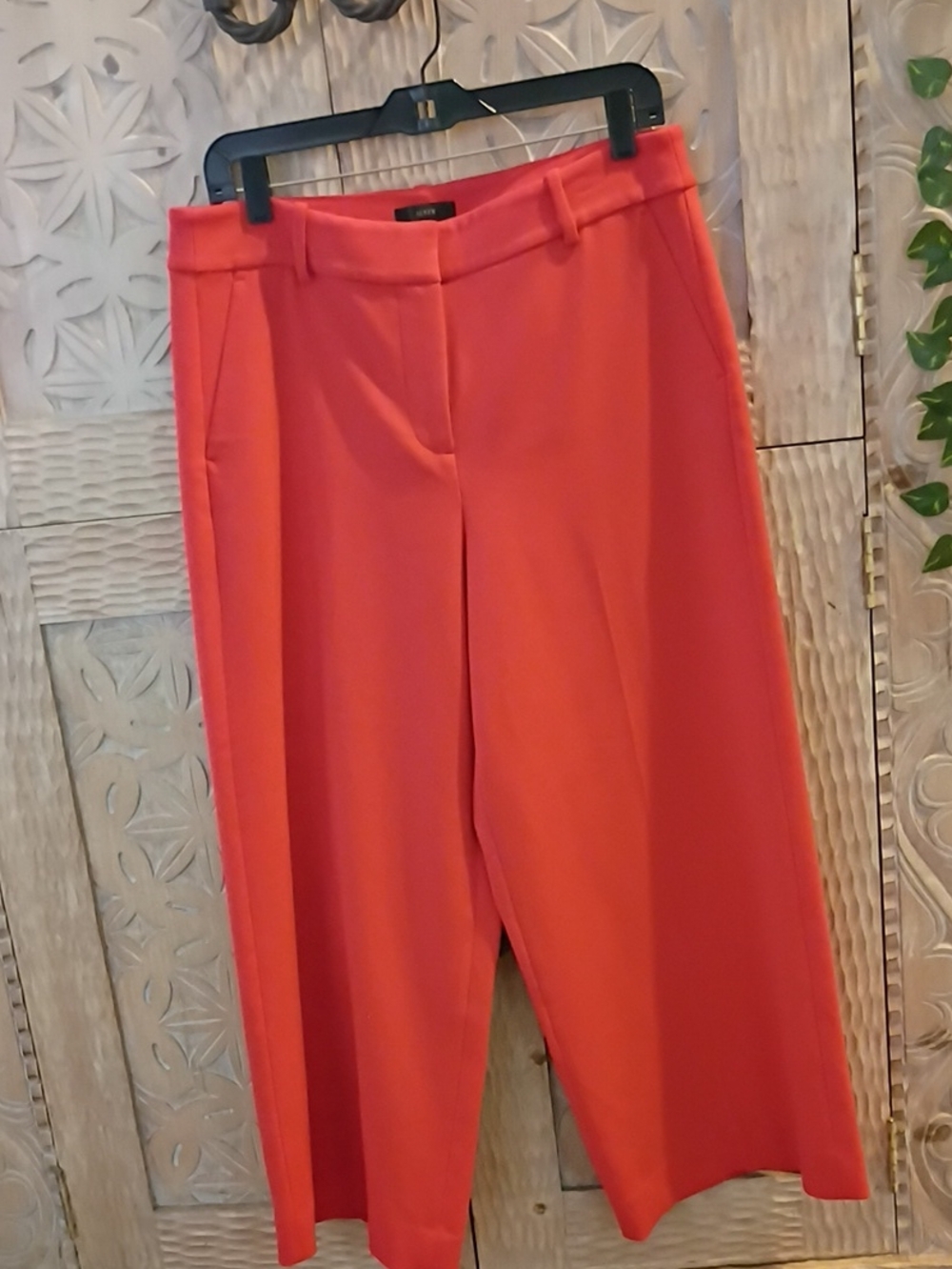 J. Crew Coral Wide-Leg Trousers